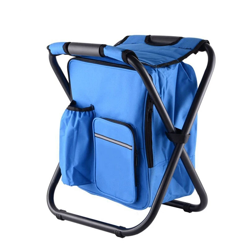 IPRee Outdoor Folding Camping Fishing Chair Stool Portable Backpack Cooler Insulated Picnic Bag Hiking Seat Table Bag Camping Fishing Gear — view 7