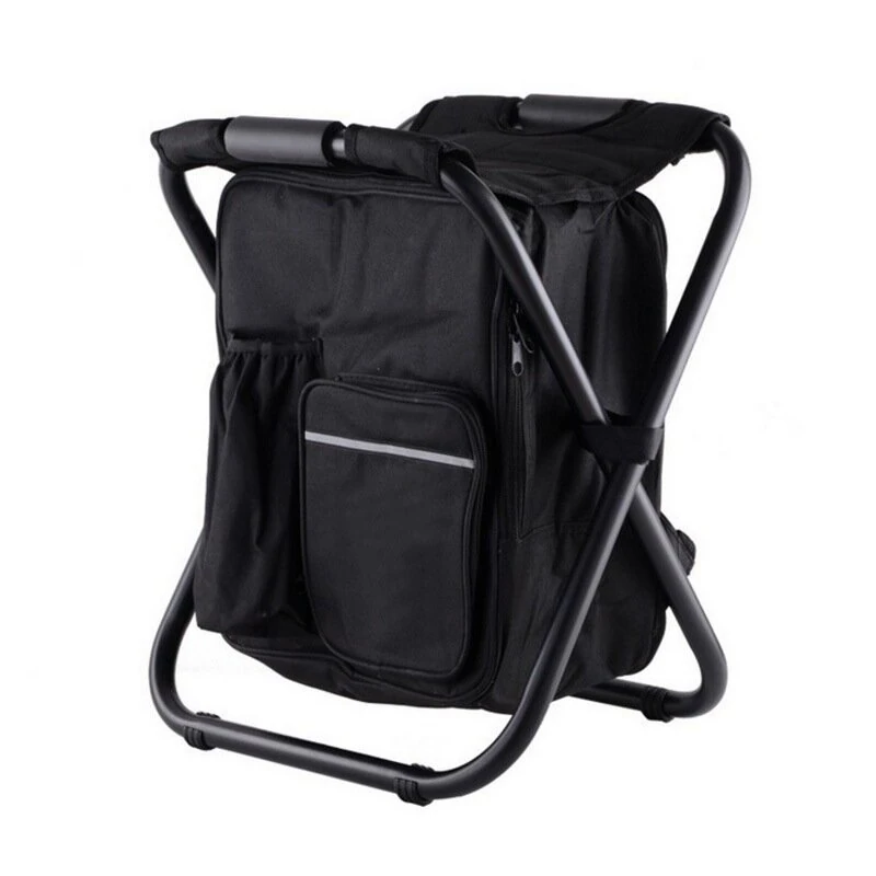 IPRee Outdoor Folding Camping Fishing Chair Stool Portable Backpack Cooler Insulated Picnic Bag Hiking Seat Table Bag Camping Fishing Gear — view 8