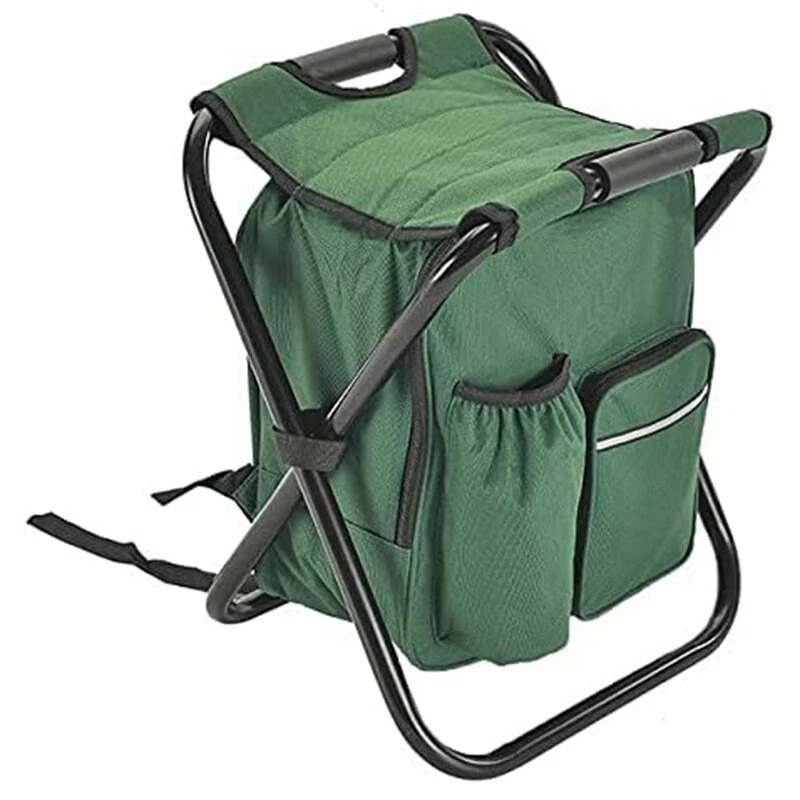 IPRee Outdoor Folding Camping Fishing Chair Stool Portable Backpack Cooler Insulated Picnic Bag Hiking Seat Table Bag Camping Fishing Gear — view 9