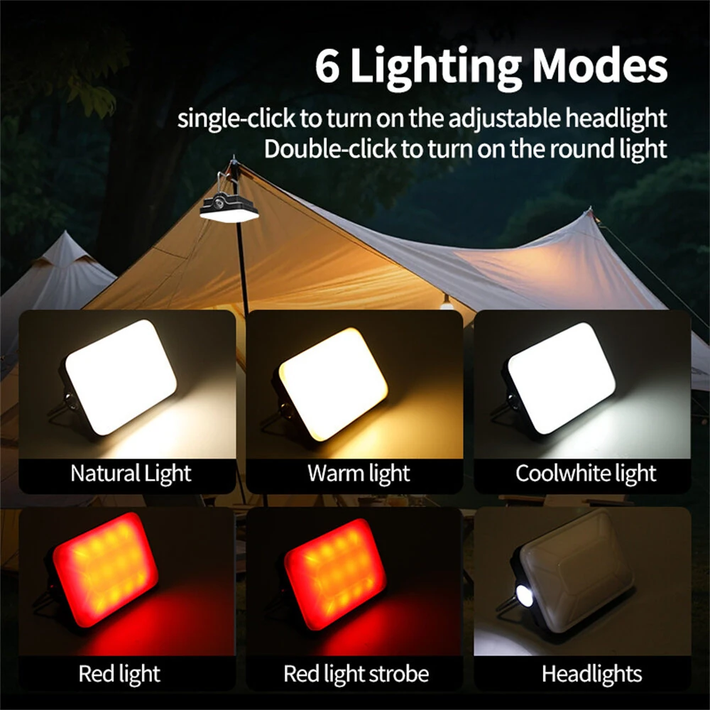 IPRee Outdoor Portable Tent Camping Light Built in Battery Large Capacity with Power Bank Intelligent Display Portable Hanging Light,Emergency Night — view 2