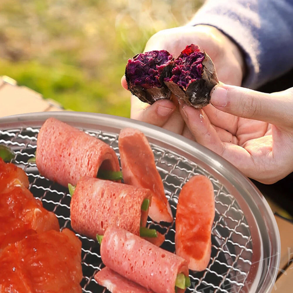 IPRee Portable BBQ Charcoal Grill Stainless Steel Mini Outdoor Camping With Wire Mesh Grill Barbecue Stove — view 2