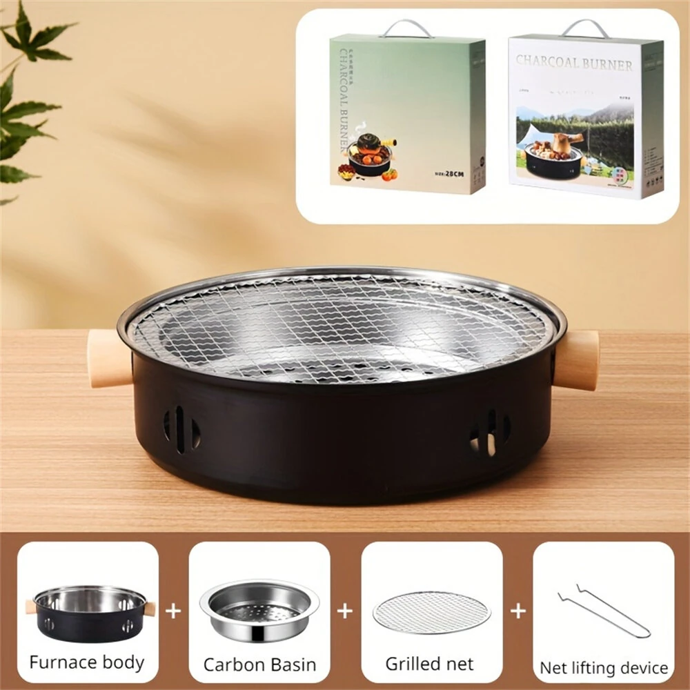 IPRee Portable BBQ Charcoal Grill Stainless Steel Mini Outdoor Camping With Wire Mesh Grill Barbecue Stove — view 4