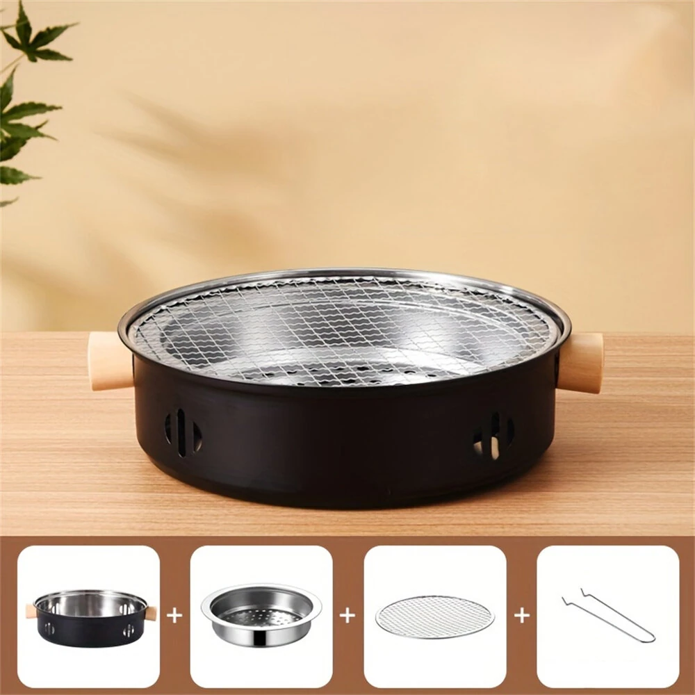 IPRee Portable BBQ Charcoal Grill Stainless Steel Mini Outdoor Camping With Wire Mesh Grill Barbecue Stove — view 6