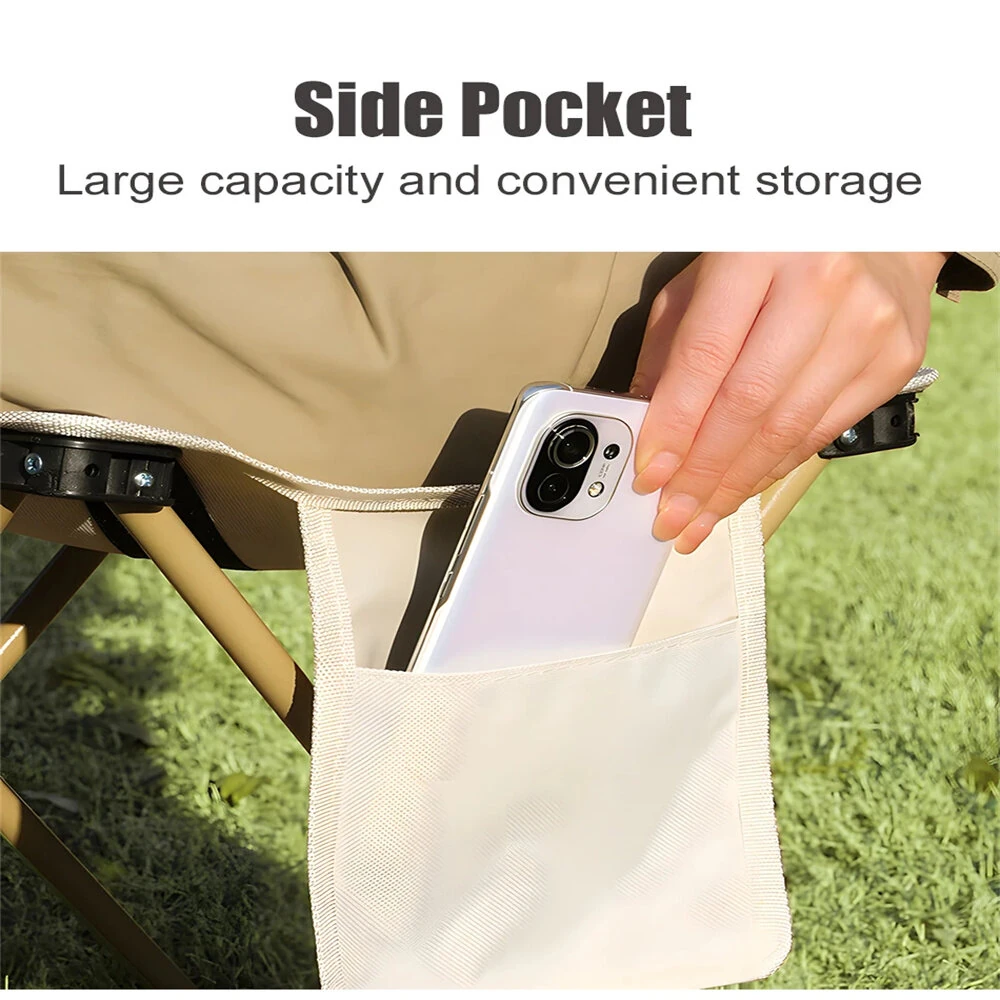IPRee Portable Camping Folding Chair Outdoor Foldable Camping Stool Fishing Chair Oxford Light Cloth Folding Beach Chair Picnic Seat — view 4
