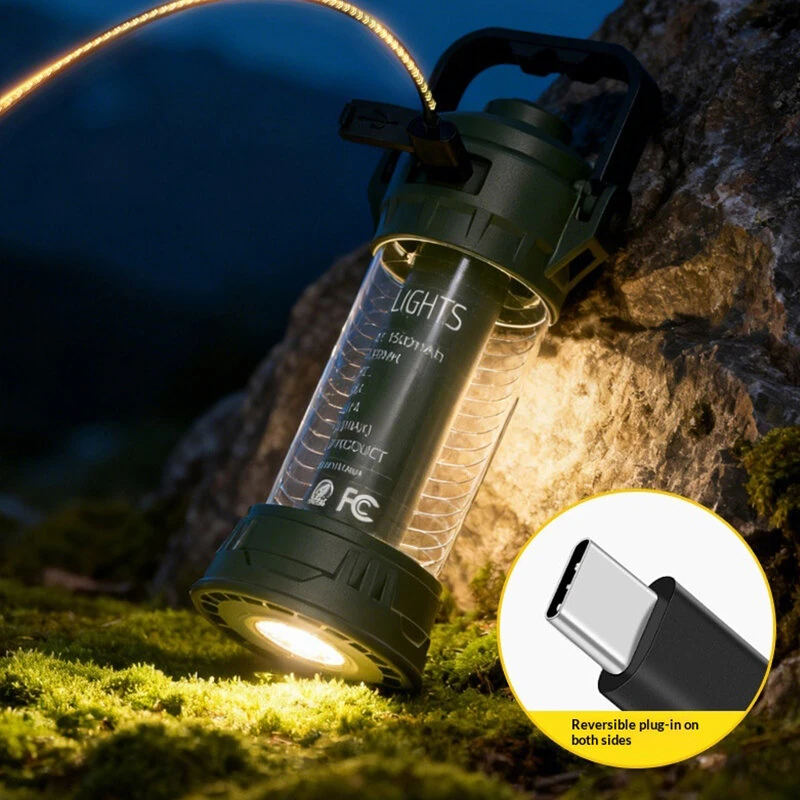IPRee Portable Camping Lamp LED Handheld Light USB Rechargeable Mini Floodlight with 6 Light Modes Hiking Hook Design Tent Emergency — view 4
