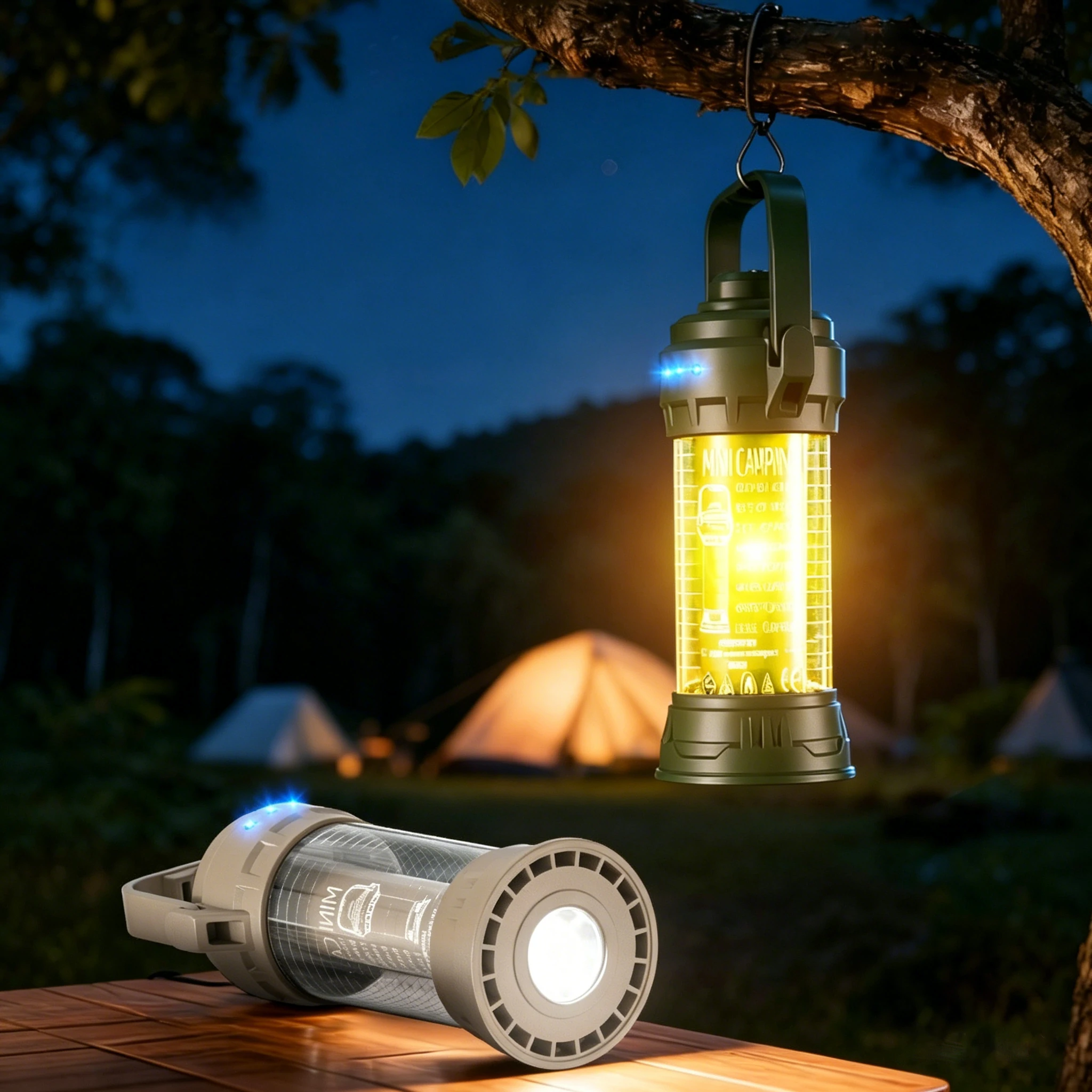 IPRee Portable Camping Lamp LED Handheld Light USB Rechargeable Mini Floodlight with 6 Light Modes Hiking Hook Design Tent Emergency — view 8
