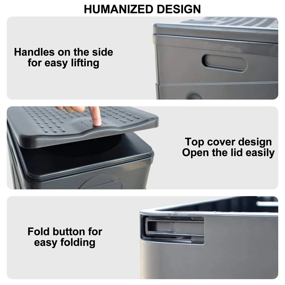 IPRee Portable Folding Toilet for Outdoor Camping Potty for Adults Kids Cover Design Seat Toilet Reusable Toilet for Picnic Car Travel — view 3
