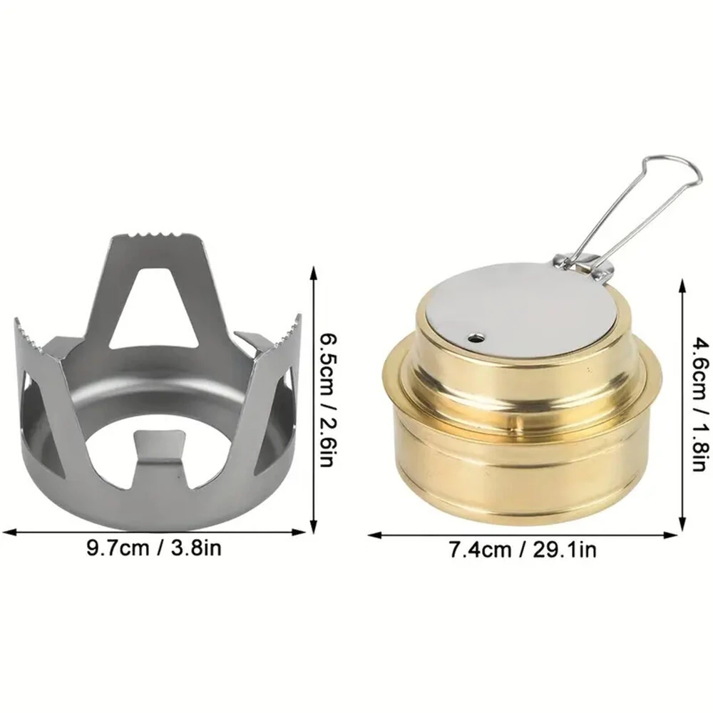 IPRee Portable Mini Alcohol Stove Burner Adjustable Firepower Gasoline Stove Aluminum Alloy Bracket Ultralight Brass Camping Stoves — view 8