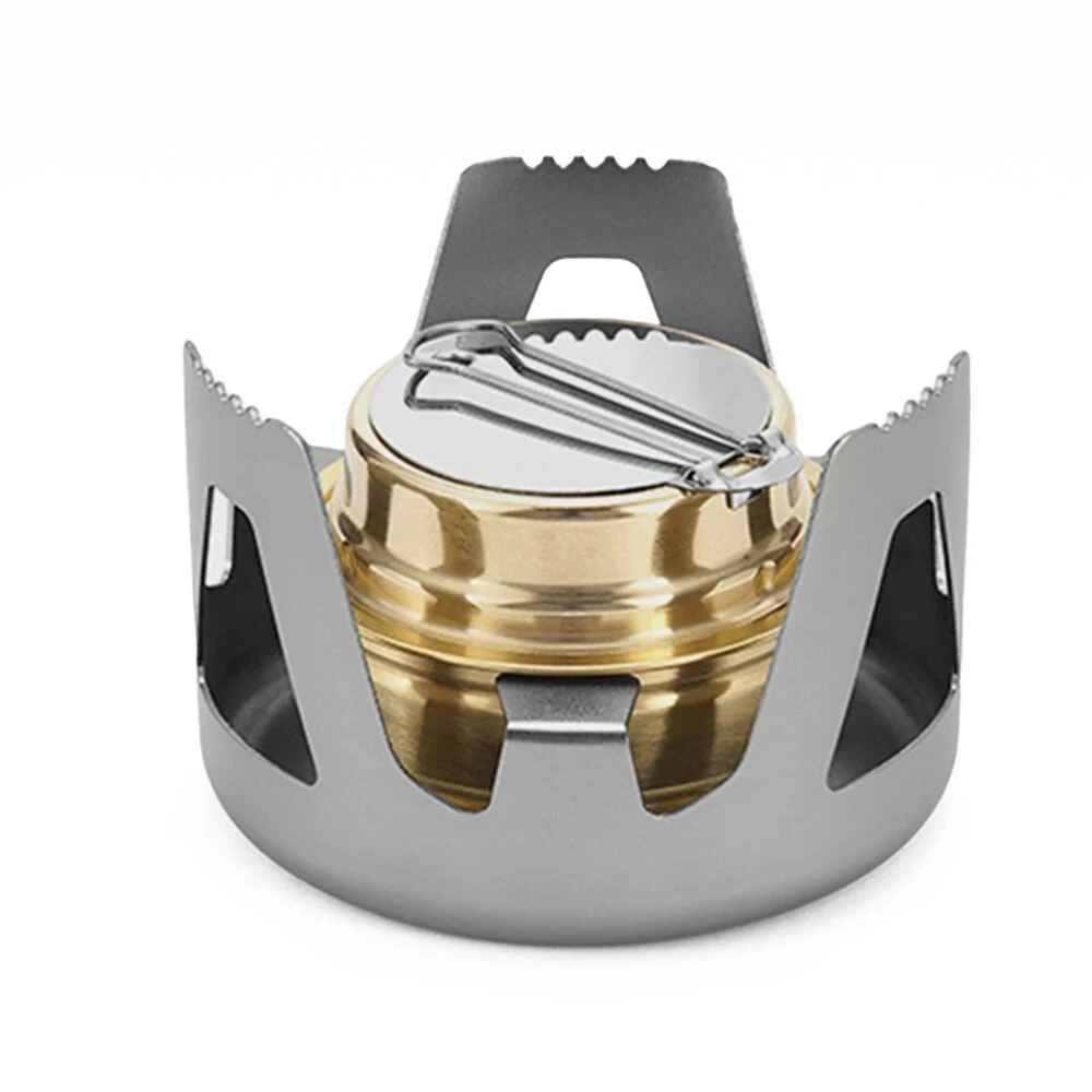 IPRee Portable Mini Alcohol Stove Burner Adjustable Firepower Gasoline Stove Aluminum Alloy Bracket Ultralight Brass Camping Stoves — view 9