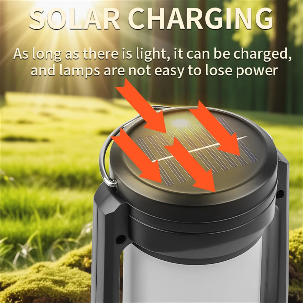 IPRee Solar Camp Light Charging Decoration Atmosphere Light LED Desk Lamp Outdoor Camping Bar Light Table Light Lantern Home Decor — view 2