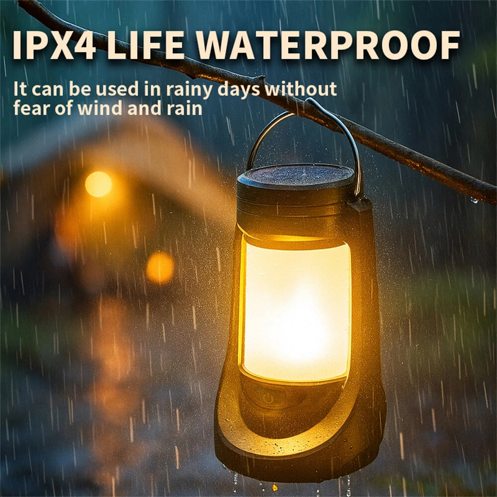 IPRee Solar Camp Light Charging Decoration Atmosphere Light LED Desk Lamp Outdoor Camping Bar Light Table Light Lantern Home Decor — view 3