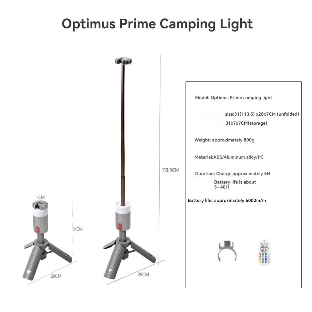 IPRee Telescopic Camping Lantern Rechargeable with 15 Color Temperatures 6000mAh Camping Essentials Portable Waterproof Lanterns for Power Outages, Emergency, Hiking — view 9