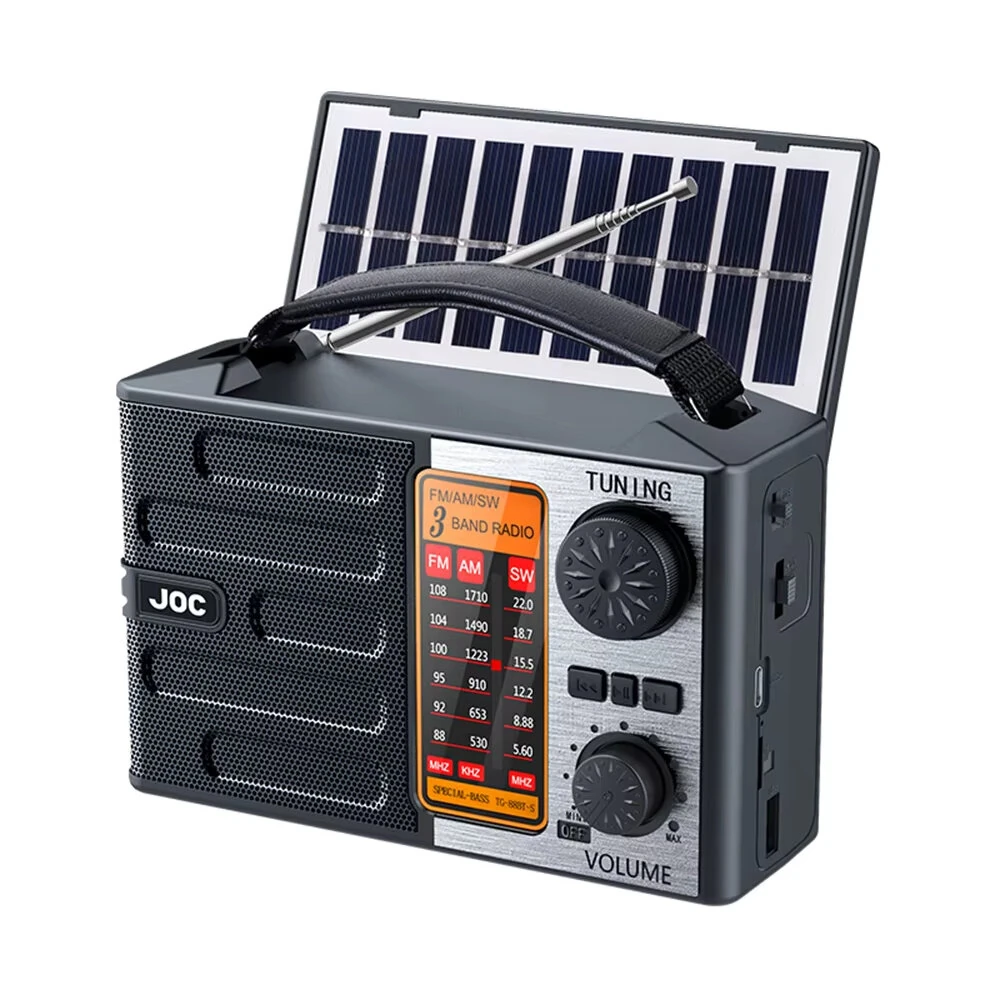IPRee TG-088BT-S Portable FM AM SW Radio with Solar Panel Rechargeable Outdoor Full Band High Sensitivity Radio Receiver with Flashlight bluetooth Speaker Support TF Card U Disk — image 1