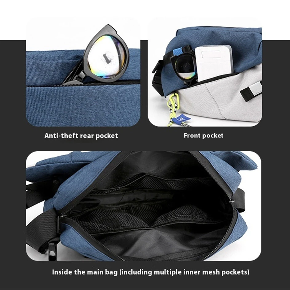 IPRee Unisex Chest Pack Casual Nylon High Quality Panelled Waist Packs Outdoor Travel Crossbody Bag Men Wasit Belt Bags — view 5