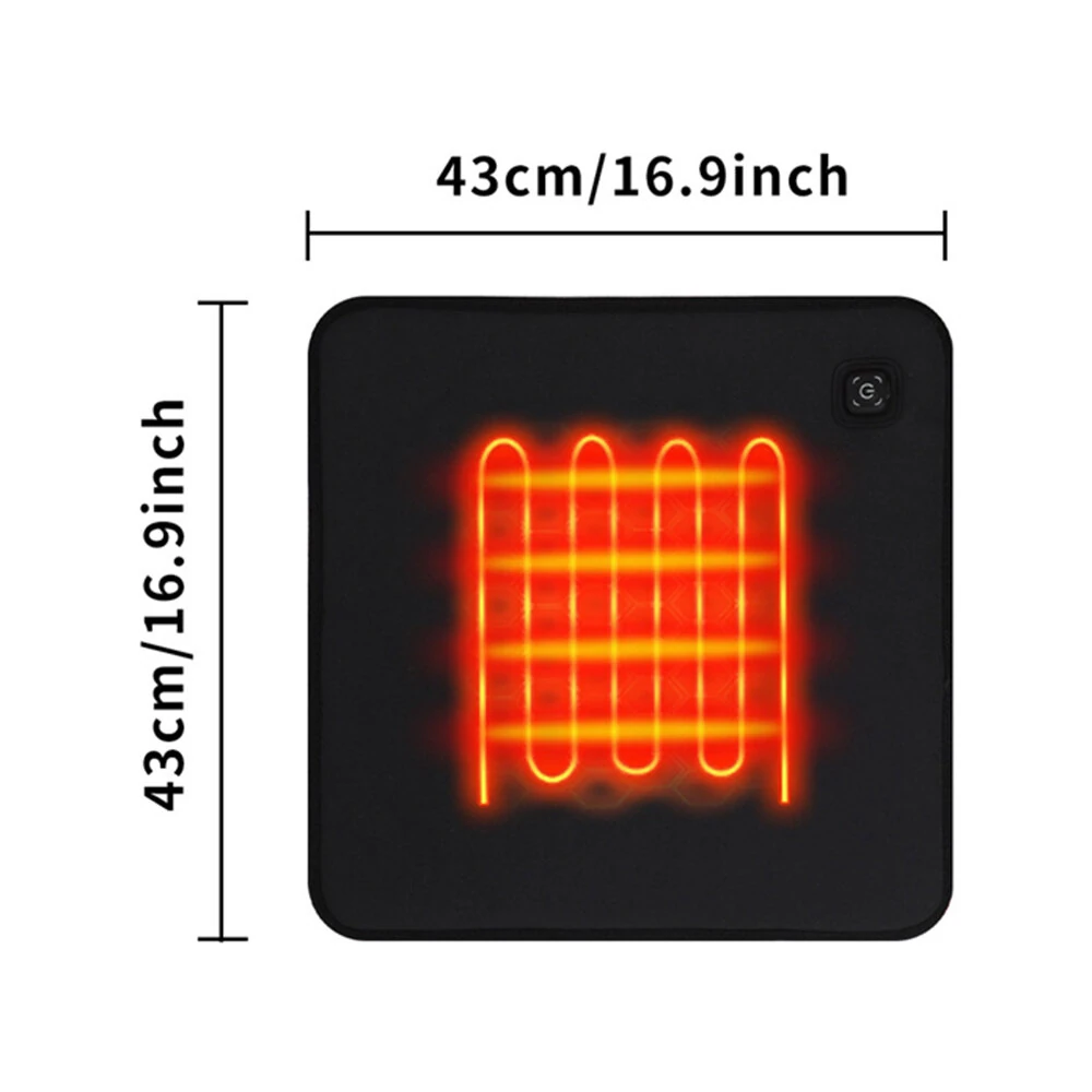 IPRee USB Heated Stadium Seat Cushion with 3 Adjustable Temperature Levels & 10H Auto Shut-Off - Portable Foldable Heating Pad for Sports Events, Outdoor Activities, Hiking, Office, Fishing, Home Travel — view 5