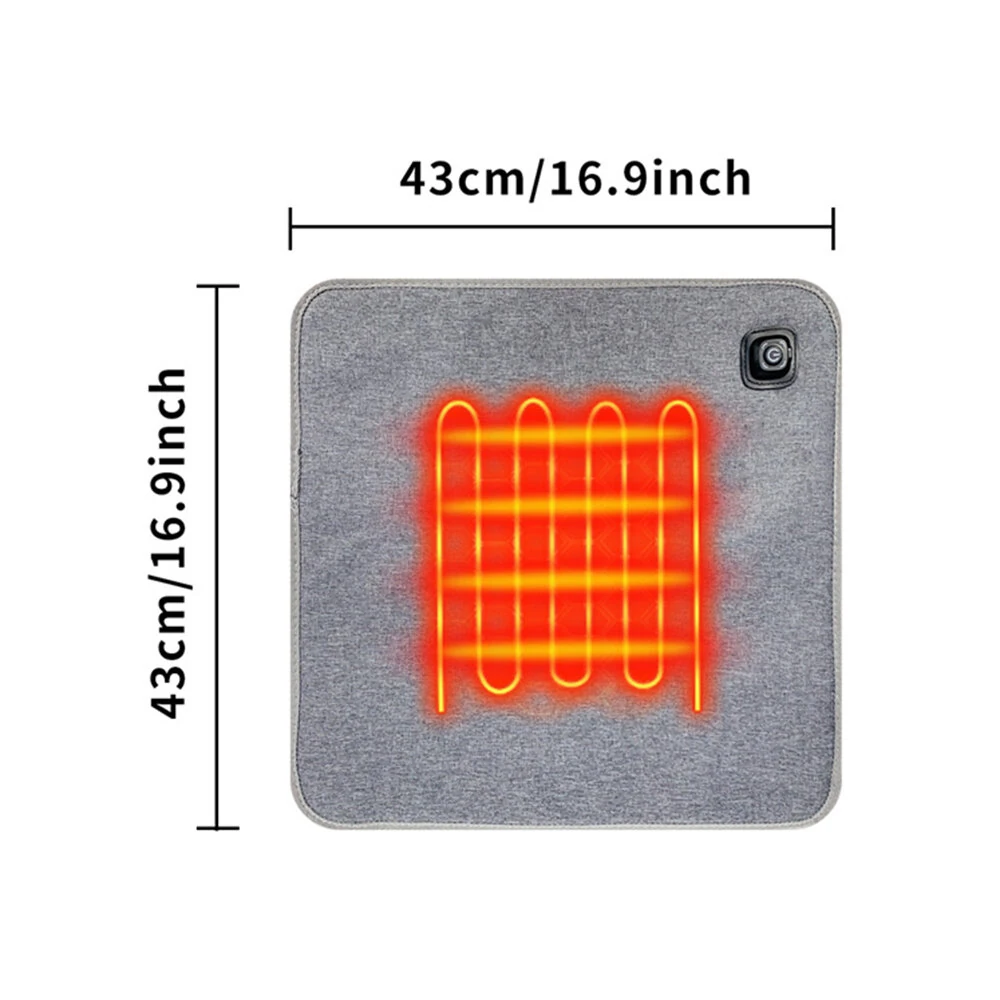 IPRee USB Heated Stadium Seat Cushion with 3 Adjustable Temperature Levels & 10H Auto Shut-Off - Portable Foldable Heating Pad for Sports Events, Outdoor Activities, Hiking, Office, Fishing, Home Travel — view 6
