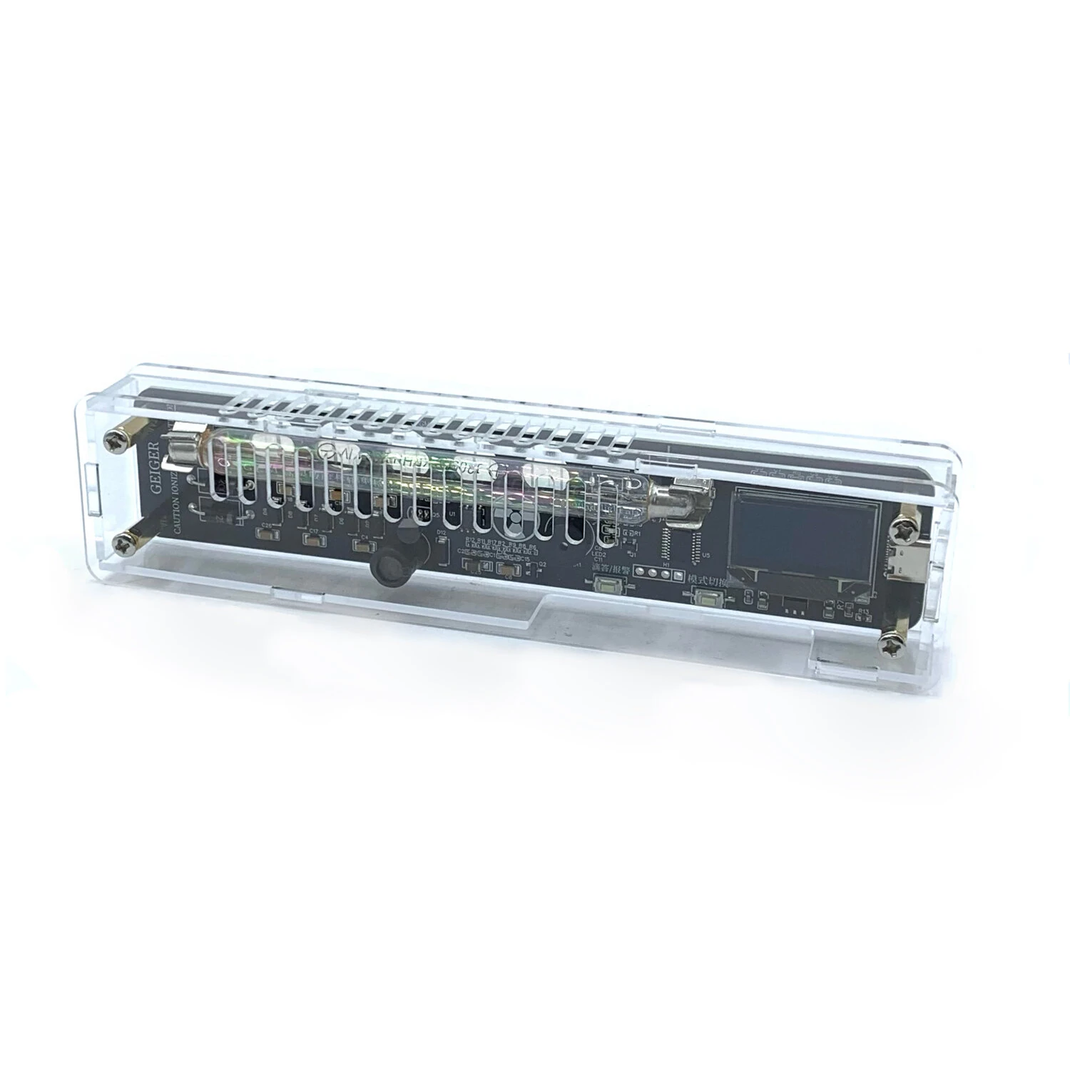 J305 Geiger Counter High Sensitivity Radiation Detector for X-ray Gamma Beta Radiation with Audio-Visual Alerts OLED Screen TYPE-C Interface — view 6
