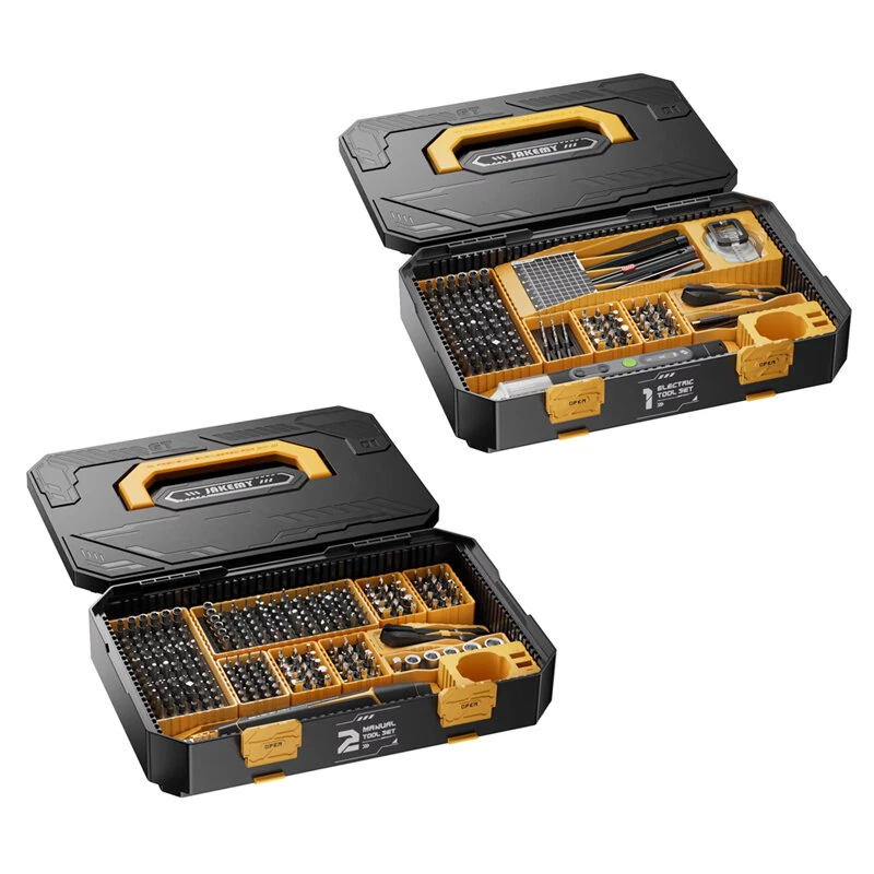 Jakemy JM-8198/135pcs JM-8199/257pcs Repair Tool Kit CR-V Steel Micro Screwdriver Bits Modular Handle Design Universal Compatibility