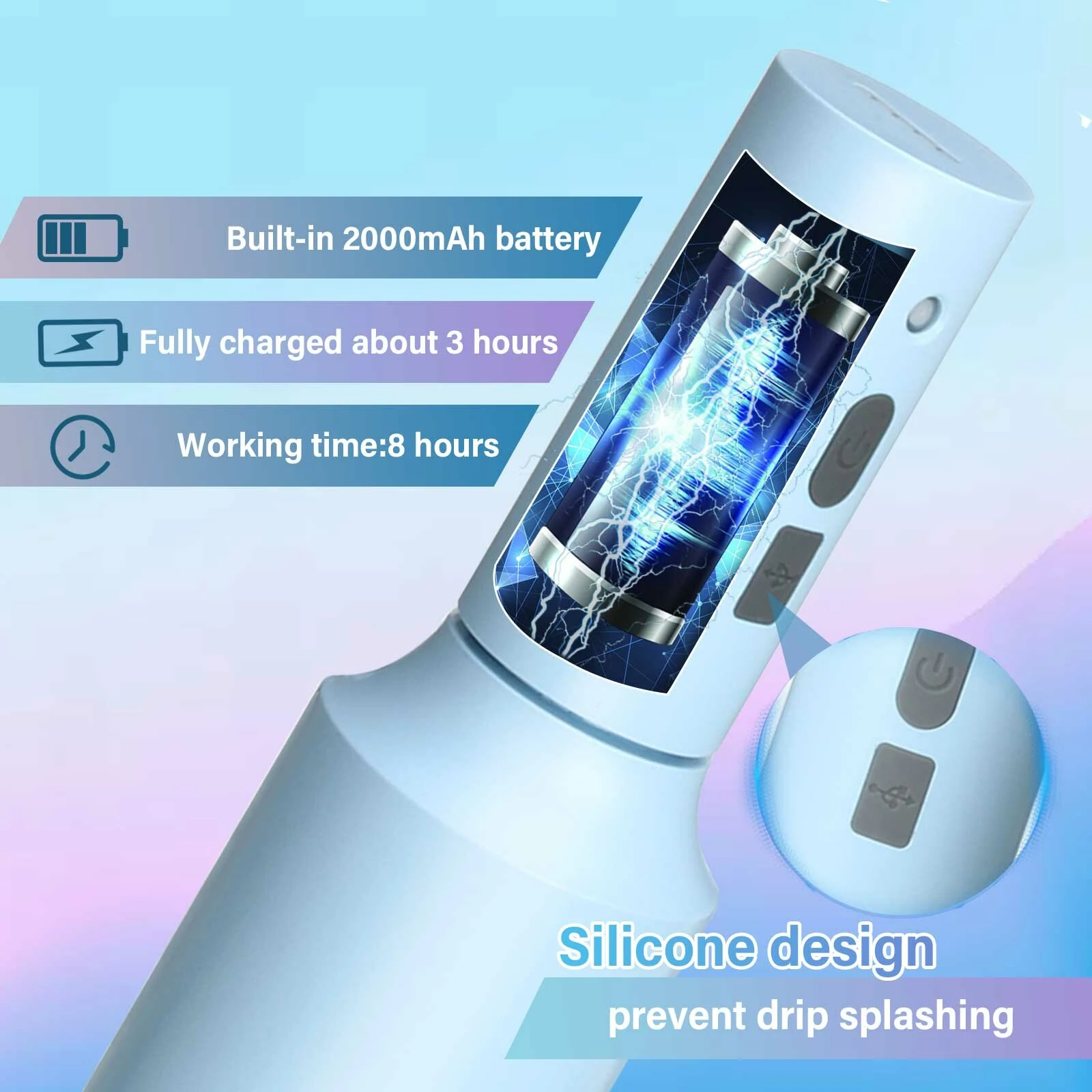 JETEVEN 750ml Disinfectant Spraryer USB Charging Disinfectant Dispenser Soap Dispenser Handheld Electric Sprayer — view 2