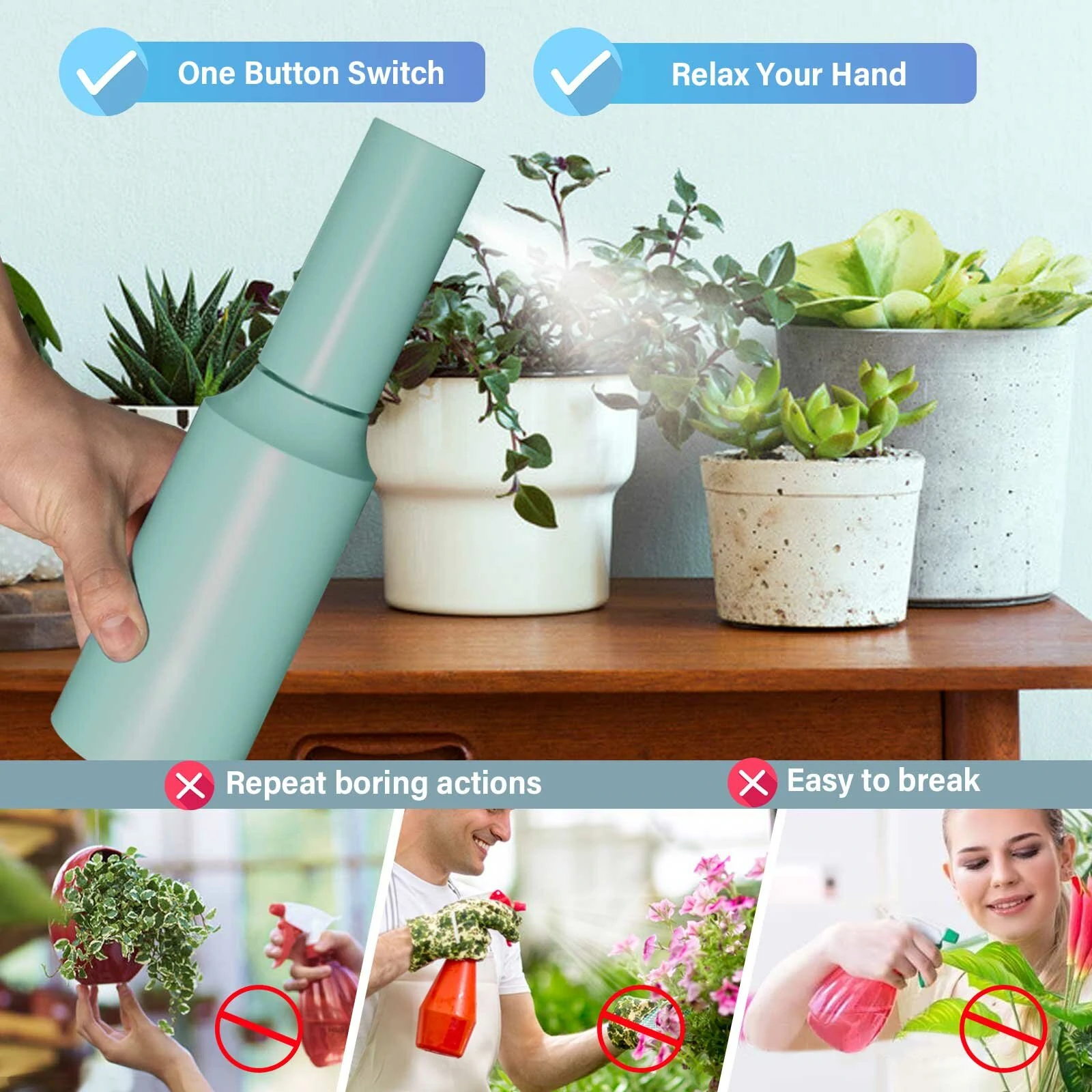 JETEVEN 750ml Disinfectant Spraryer USB Charging Disinfectant Dispenser Soap Dispenser Handheld Electric Sprayer — view 5