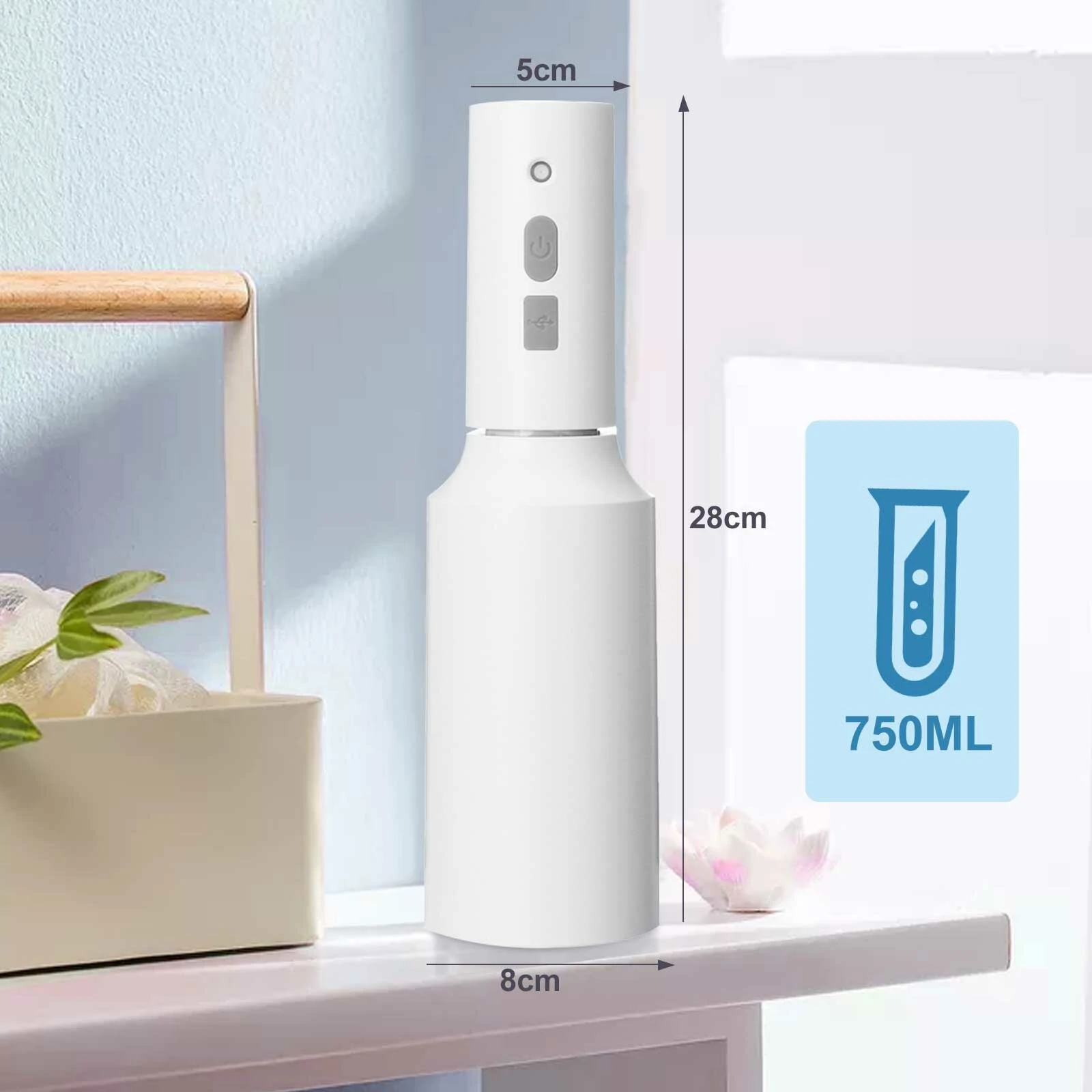 JETEVEN 750ml Disinfectant Spraryer USB Charging Disinfectant Dispenser Soap Dispenser Handheld Electric Sprayer — view 7