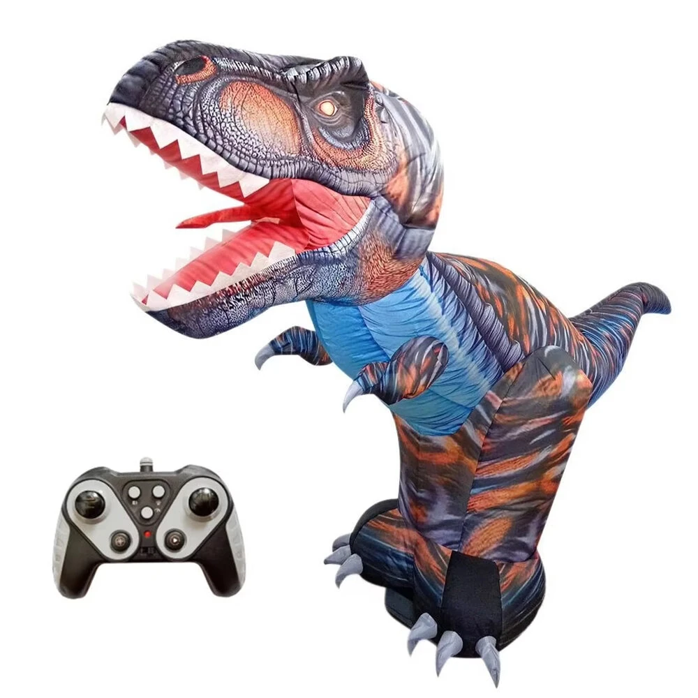 JF03 Inflatable Remote Control Dinosaur Santa Claus Model with 3D Light Effects Simulation Sound Children Toys Christmas Gift