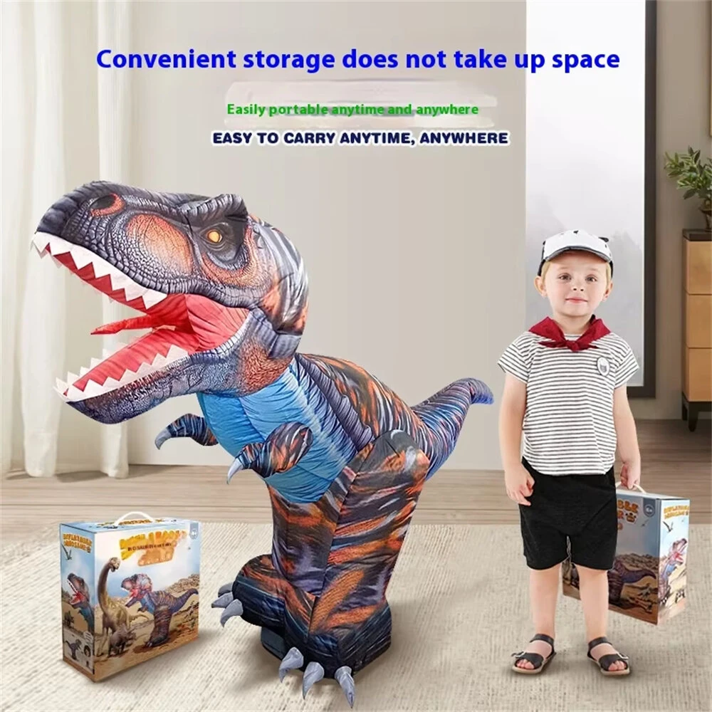 JF03 Inflatable Remote Control Dinosaur Santa Claus Model with 3D Light Effects Simulation Sound Children Toys Christmas Gift — view 2