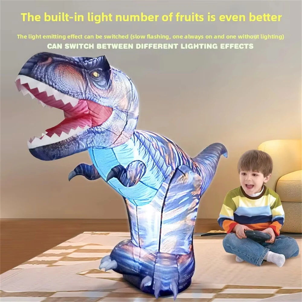 JF03 Inflatable Remote Control Dinosaur Santa Claus Model with 3D Light Effects Simulation Sound Children Toys Christmas Gift — view 3
