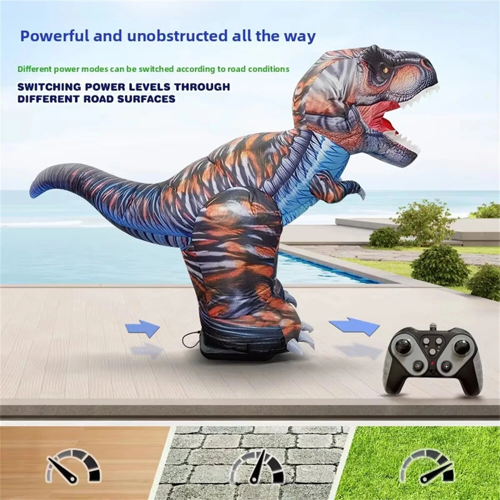 JF03 Inflatable Remote Control Dinosaur Santa Claus Model with 3D Light Effects Simulation Sound Children Toys Christmas Gift — view 4