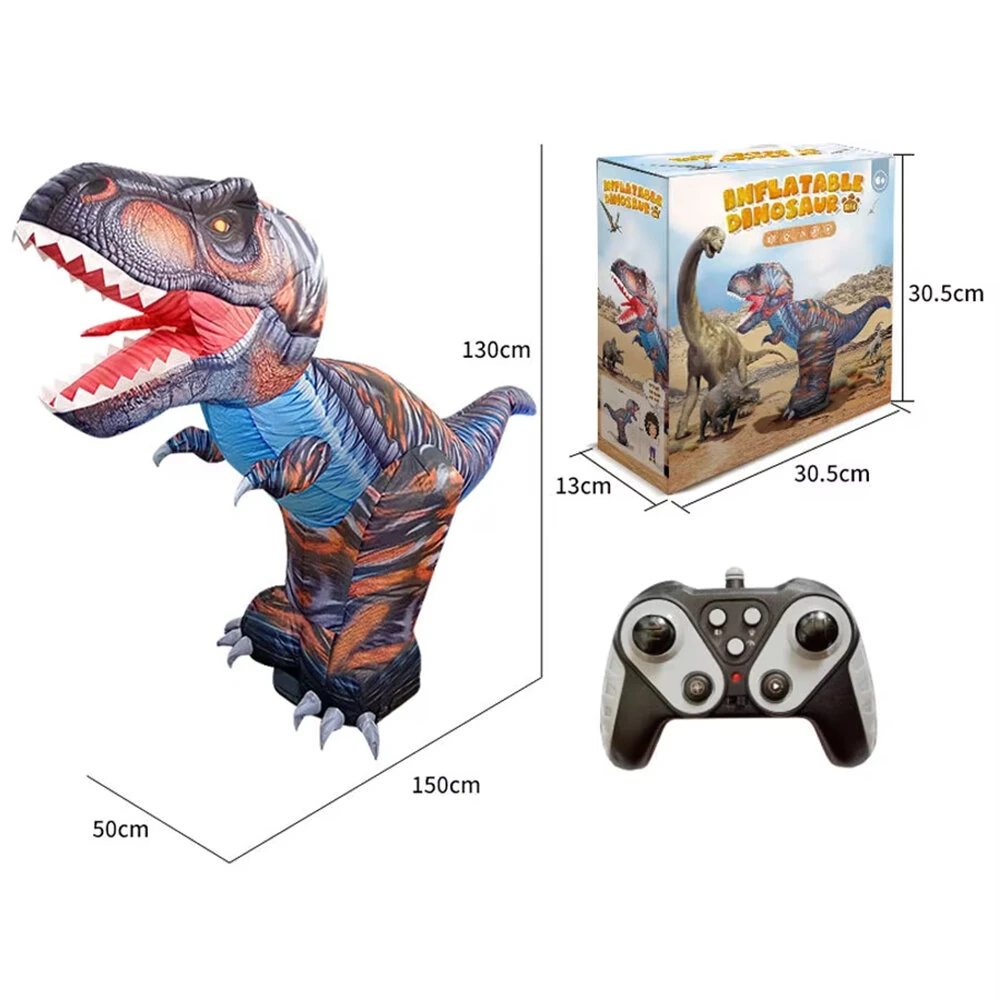 JF03 Inflatable Remote Control Dinosaur Santa Claus Model with 3D Light Effects Simulation Sound Children Toys Christmas Gift — view 5