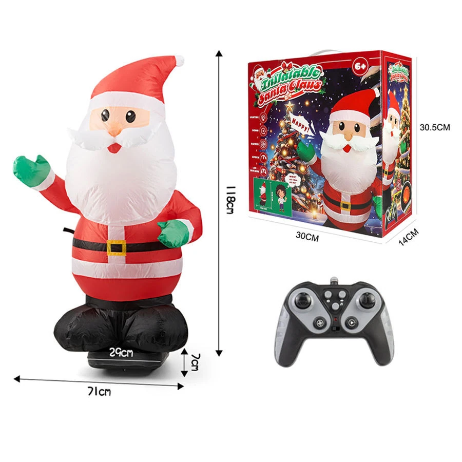 JF03 Inflatable Remote Control Dinosaur Santa Claus Model with 3D Light Effects Simulation Sound Children Toys Christmas Gift — view 6