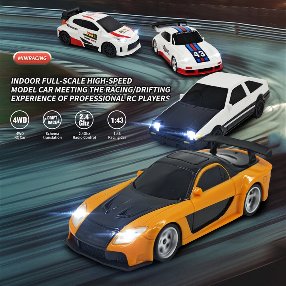 JIABAILE 4301/02/03/04 4305/06/07/08/09 RTR 1/43 2.4G 4WD Drift RC Car Optional Gyro Mini Race LED Light Radio Control High-Speed Motor On-Road Racing Vehicle Model Boys Gifts Outdoor Toys — view 6