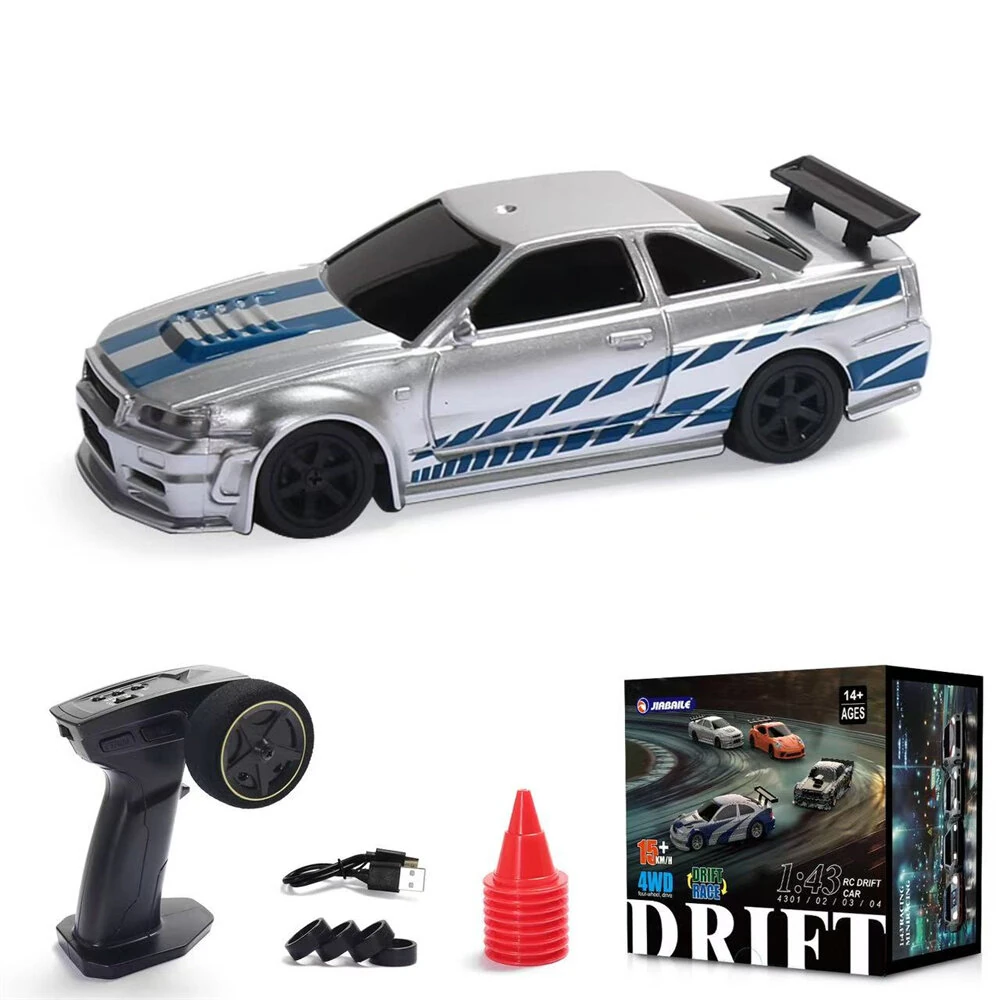 JIABAILE 4304A 4305A 4310 4311 RTR 1/43 2.4G 4WD Drift RC Car Optional Gyro Mini Race LED Light Radio Control High-Speed Motor On-Road Racing Vehicle Model Boys Gifts Toys