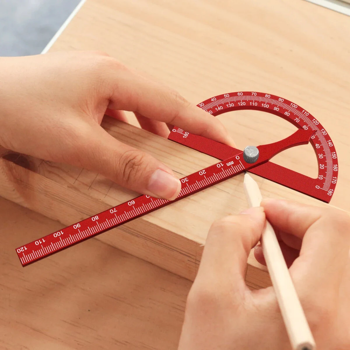 JIGHOLE Adjustable Aluminum Alloy T Shaped Angle Ruler Protractor Metric Scale Laser Engraved Woodworking Measurement Tool Accurate Angle Positioning — JIGHOLE