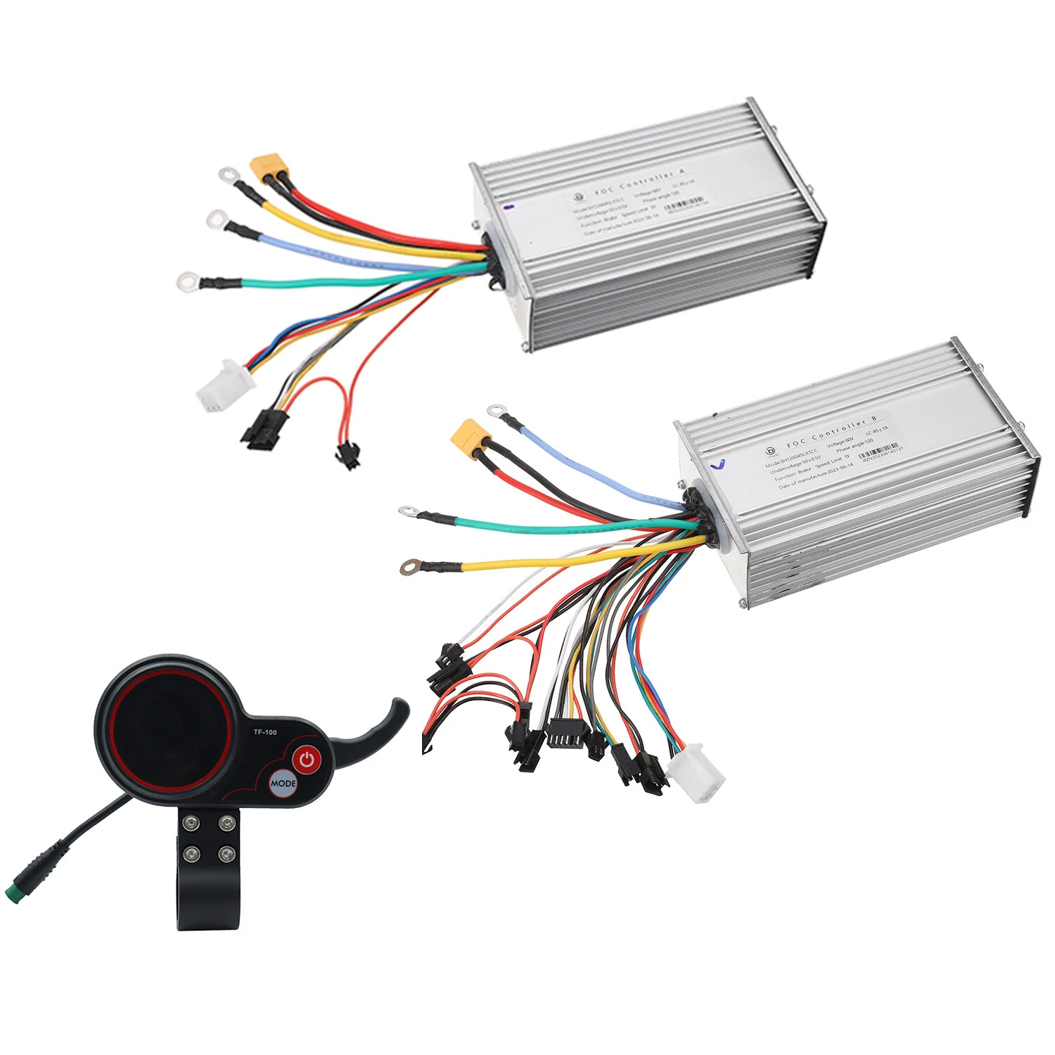 JingBo 60V 45A FOC Sine Wave Electric Scooter Controllers With Display TF-100 5 Pin Display For LAOTIE TI30 ES19 ZERO Hal0 Knight 60V Electric Scooter — LAOTIE