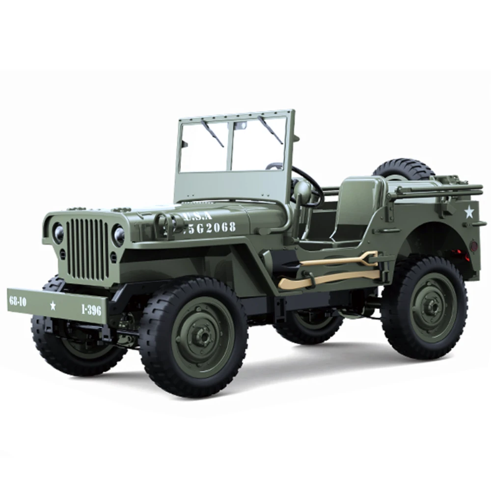JJRC C8815 RTR 1/10 2.4G 4WD RC Car Willys Military Truck Off-Road Climbing LED Light Optional Winch Canopy Metal Frame Rock Crawler Full Proportional Vehicles Models Toys — view 2