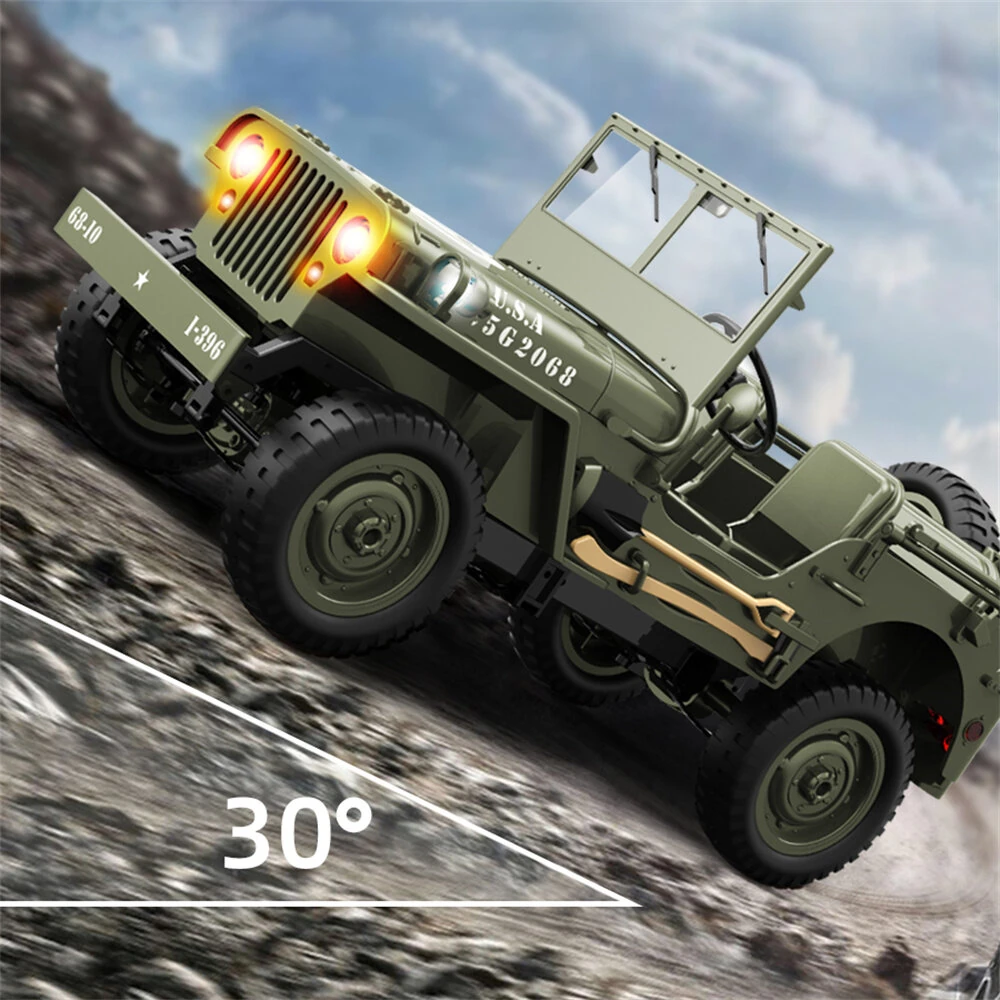 JJRC C8815 RTR 1/10 2.4G 4WD RC Car Willys Military Truck Off-Road Climbing LED Light Optional Winch Canopy Metal Frame Rock Crawler Full Proportional Vehicles Models Toys — view 5