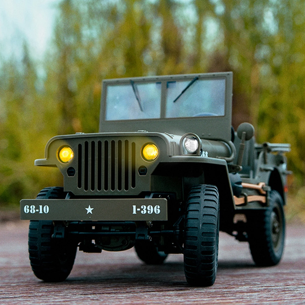 JJRC C8815 RTR 1/10 2.4G 4WD RC Car Willys Military Truck Off-Road Climbing LED Light Optional Winch Canopy Metal Frame Rock Crawler Full Proportional Vehicles Models Toys — view 8
