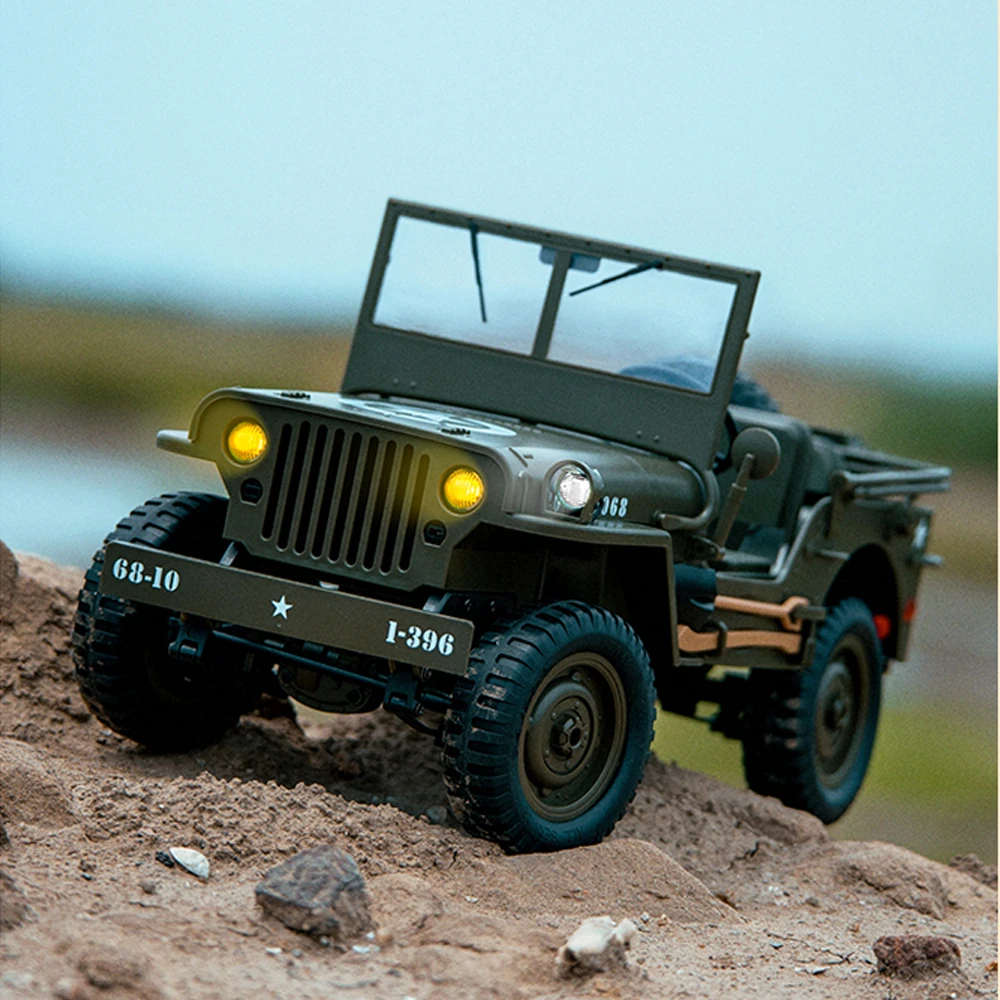 JJRC C8815 RTR 1/10 2.4G 4WD RC Car Willys Military Truck Off-Road Climbing LED Light Optional Winch Canopy Metal Frame Rock Crawler Full Proportional Vehicles Models Toys — view 9