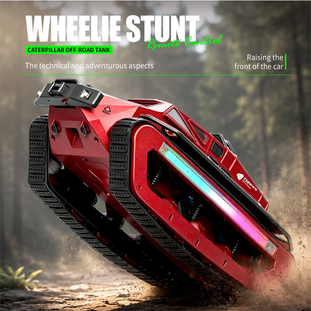JJRC C8840 RTR 2.4G RC Car Tank High Speed Tracked Off-Road Truck Full Proportional LED Light 360° Rotation Caterpillar  Vehicles Models Toys — view 7