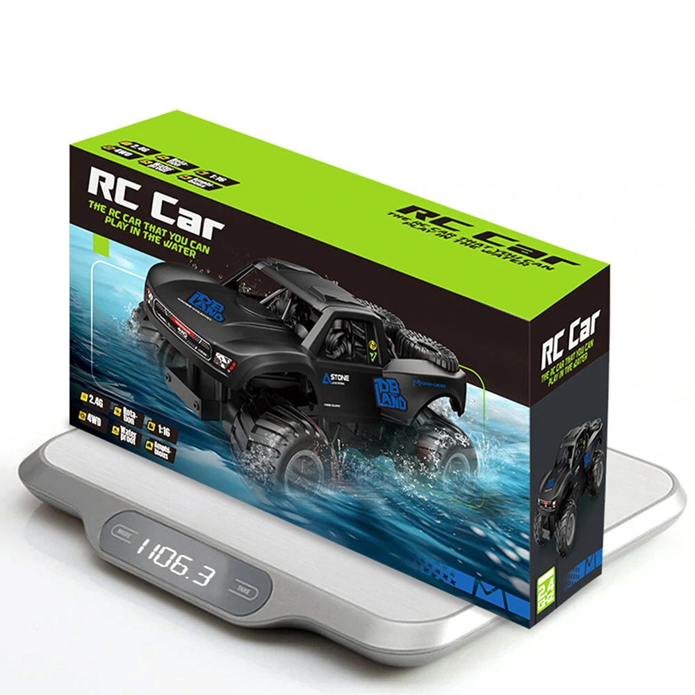JJRC Q156 1/16 2.4G 4WD RC Car Amphibious Waterproof Off Road Climbing Truck Remote Control Drift Monster Vehicles Models High Speed Kids Toys — view 7