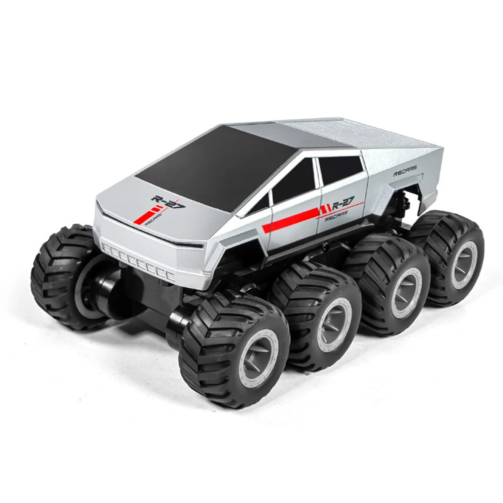 JJRC Q218 RTR 1/18 2.4G RC Car Eight Wheels Waterproof Amphibious 360° Rotation Cyber Pickup Off-Road Truck Stunt Vehicles Models Water Land Toys