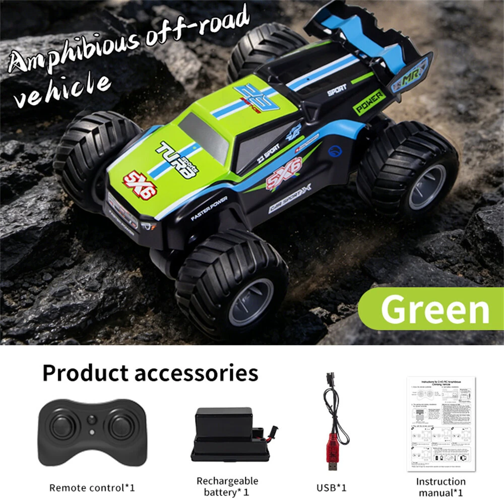 JJRC Q243 RTR 2.4G 4WD RC Car Amphibious Waterproof Off-Road Monster Truck 360° Rotation Remote Control Stunt Vehicles Models Toys — view 10