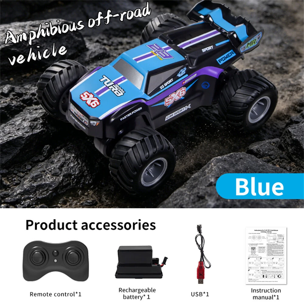 JJRC Q243 RTR 2.4G 4WD RC Car Amphibious Waterproof Off-Road Monster Truck 360° Rotation Remote Control Stunt Vehicles Models Toys — view 8