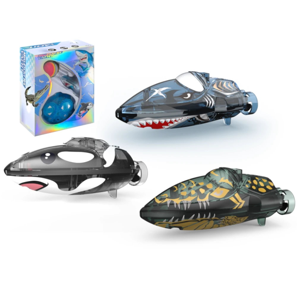 JJRC S21 RTR 2.4G Mini RC Boat Stunt Roll Marine Animal Series Speedboat 360° Rotation LED Lights Vehicles Models Waterproof Toys