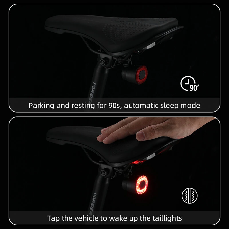 JOHORSE Smart Brake Sensing Bike Taillight USB-C Rechargeable 300mAh 4 Modes IPX5 Waterproof Bicycle Rear Light Safety Ebike Accessory — view 4