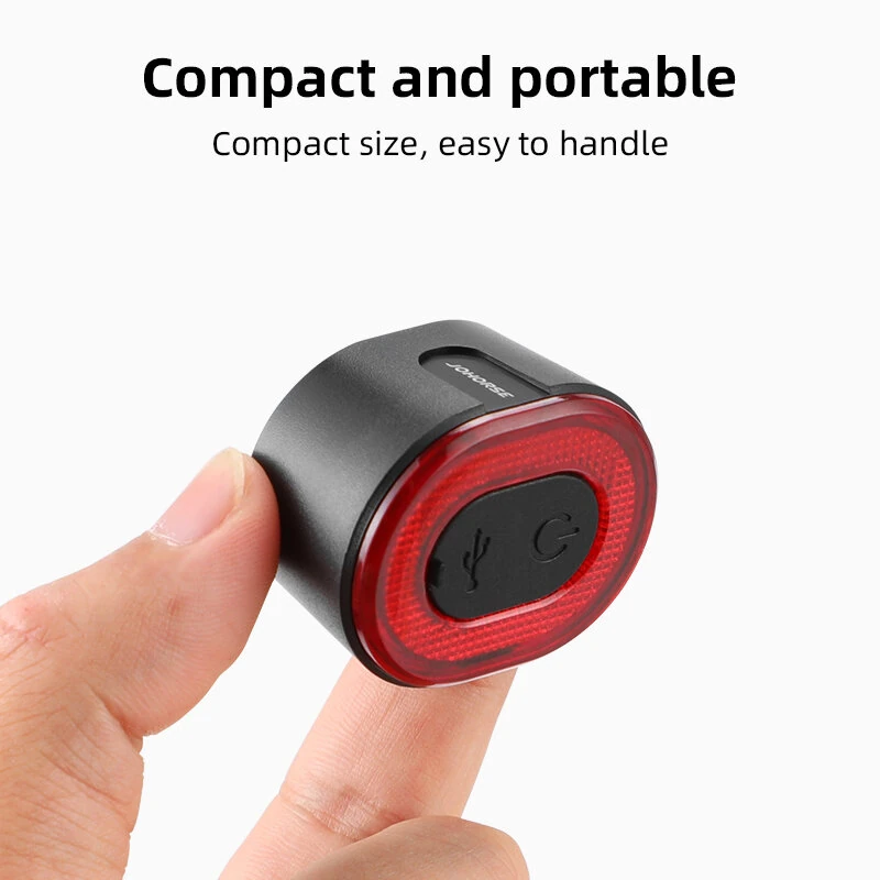 JOHORSE Smart Brake Sensing Bike Taillight USB-C Rechargeable 300mAh 4 Modes IPX5 Waterproof Bicycle Rear Light Safety Ebike Accessory — view 5