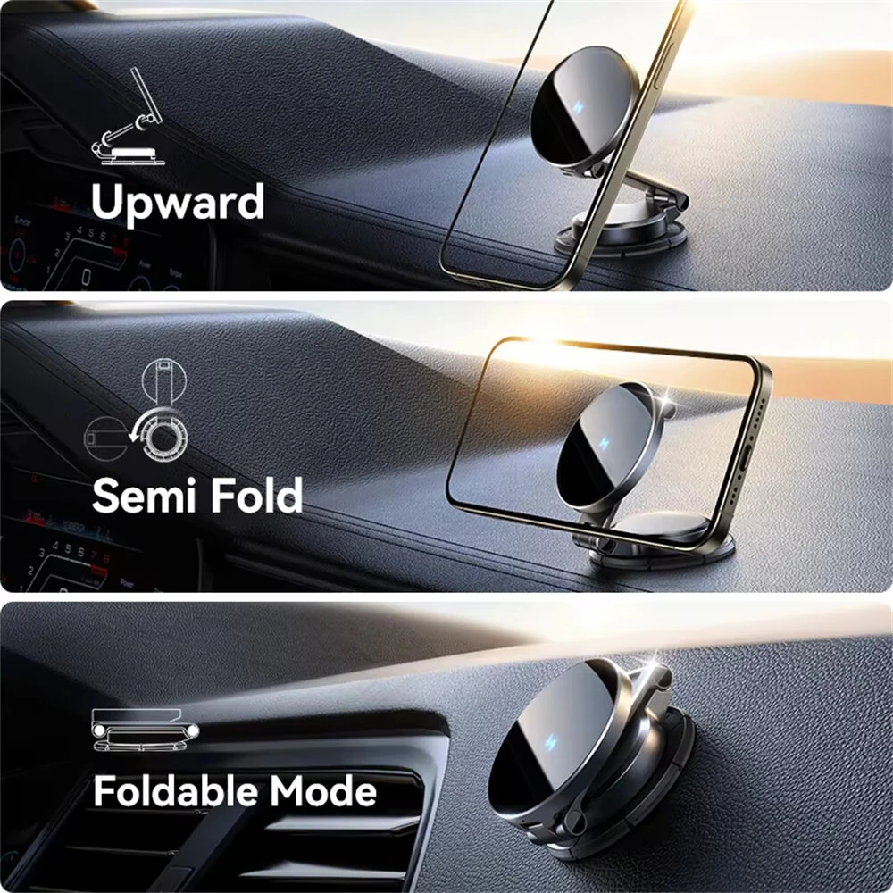 Joyroom Magnetic Car Mount N55 Strong Magnet 15W Wireless Charging 360° Rotation Foldable Phone Holder Fast Car Charger JR-ZS408 — view 6