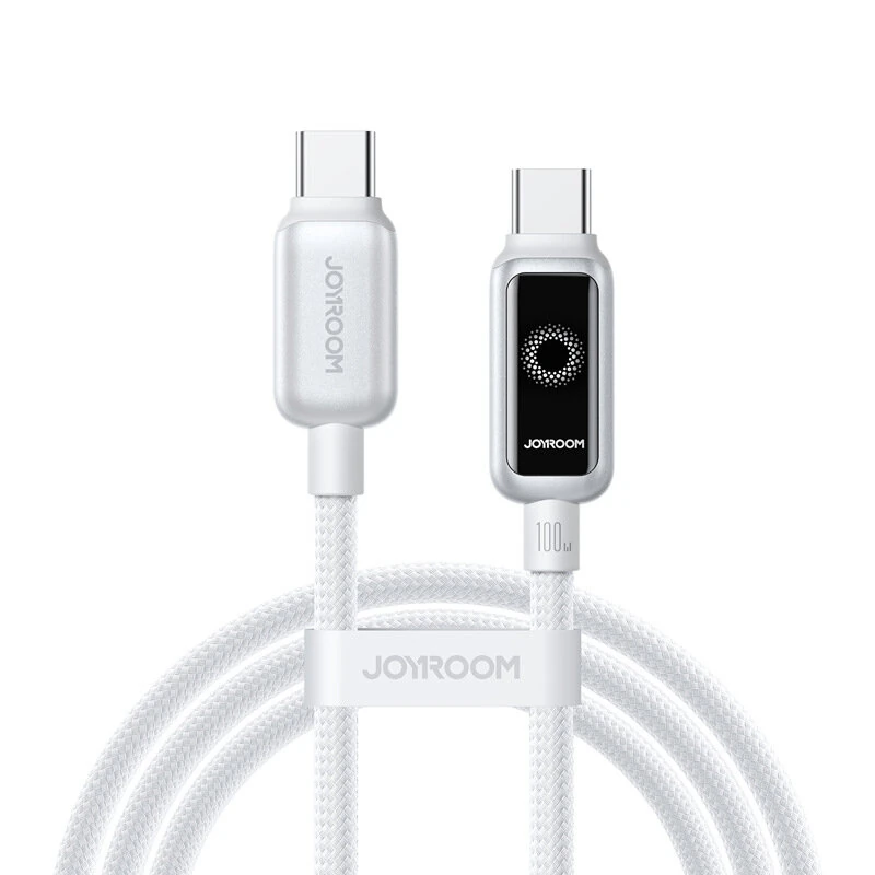 Joyroom S-A55 100W Type-C to Type-C Cable Support AI Power Off Fast Charging Data Transmission Tinned Copper Core Line 1.2M Long for iPhone 17 17Pro 16 Pro Max 15 14 for Xiaomi 17pro for Huawei Mate XTs for SAMSUNG for OPPO