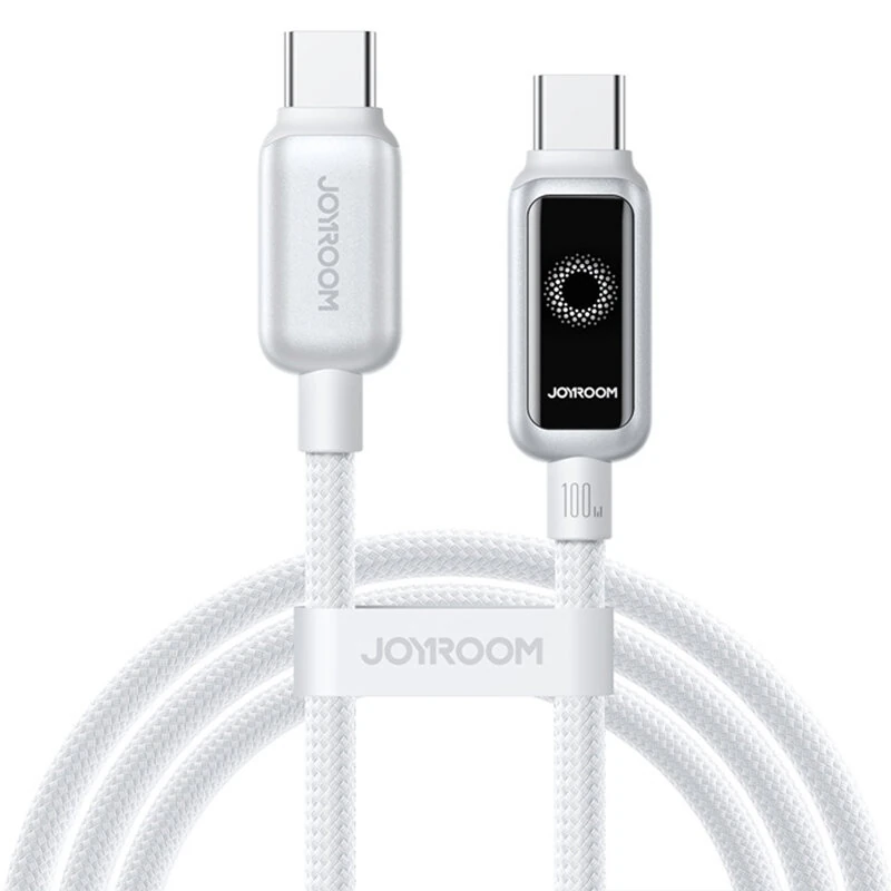JOYROOM S-A55 6A 100W Type-C to Type-C AI Power-off Cable PD3.0 Fast Charging Data Transmission Tinned Copper Core Line 1.2M Long for iPhone 17 17Pro Max 16 15 14 for Samsung Galaxy S25 Ultra for Xiaomi 17pro for OPPO